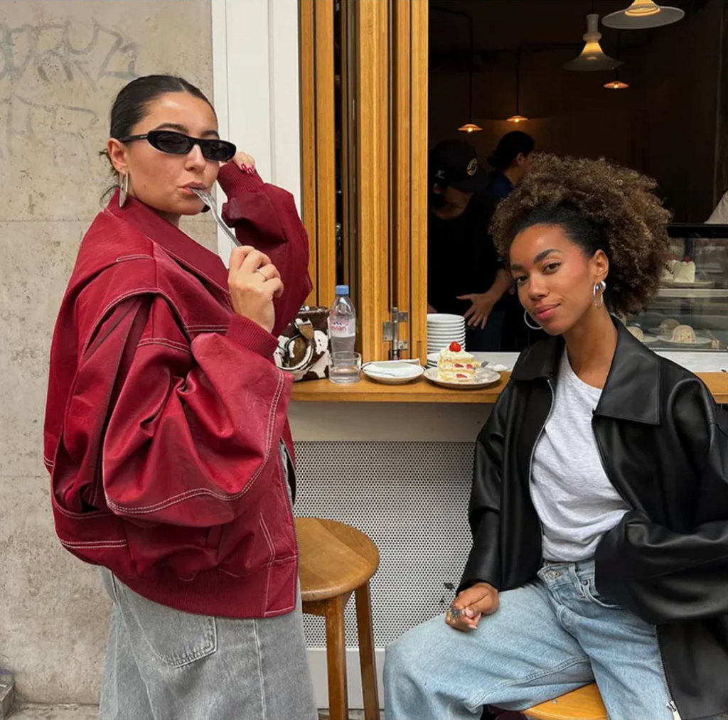 Veste courte rouge oversize pour femme, du S au XL