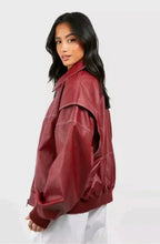 Veste courte rouge oversize pour femme, du S au XL