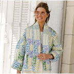 Veste patchwork femme à coupe décontractée, rose ou verte
