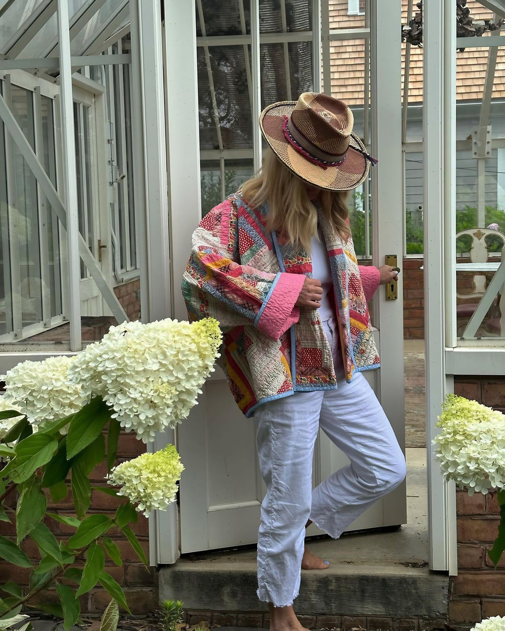 Veste patchwork femme à coupe décontractée, rose ou verte