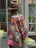 Veste patchwork femme à coupe décontractée, rose ou verte