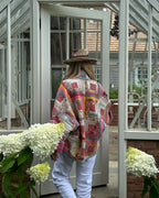 Veste patchwork femme à coupe décontractée, rose ou verte