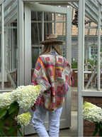 Veste patchwork femme à coupe décontractée, rose ou verte