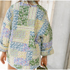 Veste patchwork femme à coupe décontractée, rose ou verte