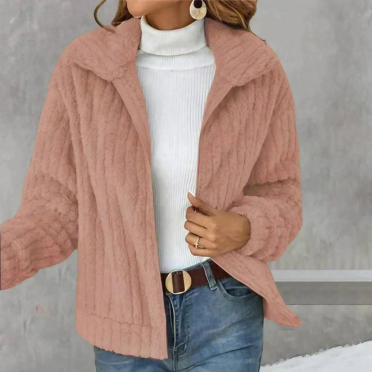 Veste polaire femme chaude, cinq coloris, du S au 3XL, rose bébé