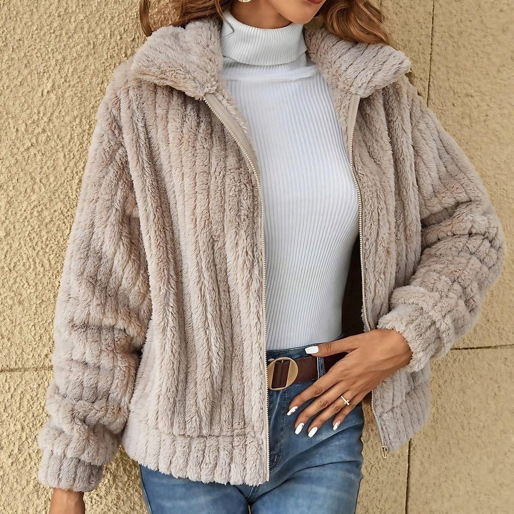 Veste polaire femme chaude, cinq coloris, du S au 3XL, beige