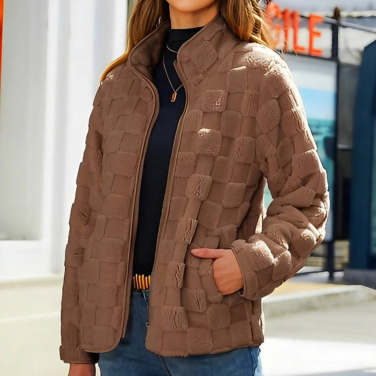 Veste polaire zippée, cinq coloris, du XS au 4XL, marron