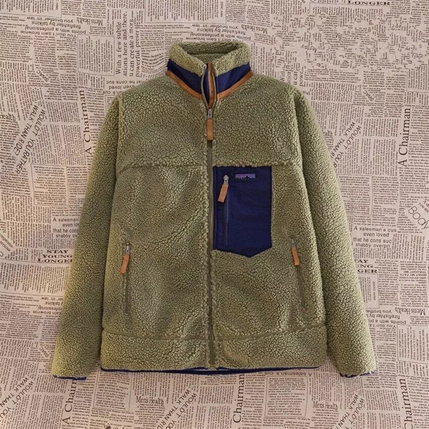 Veste polaire homme à col montant zippé, quatre coloris, vert