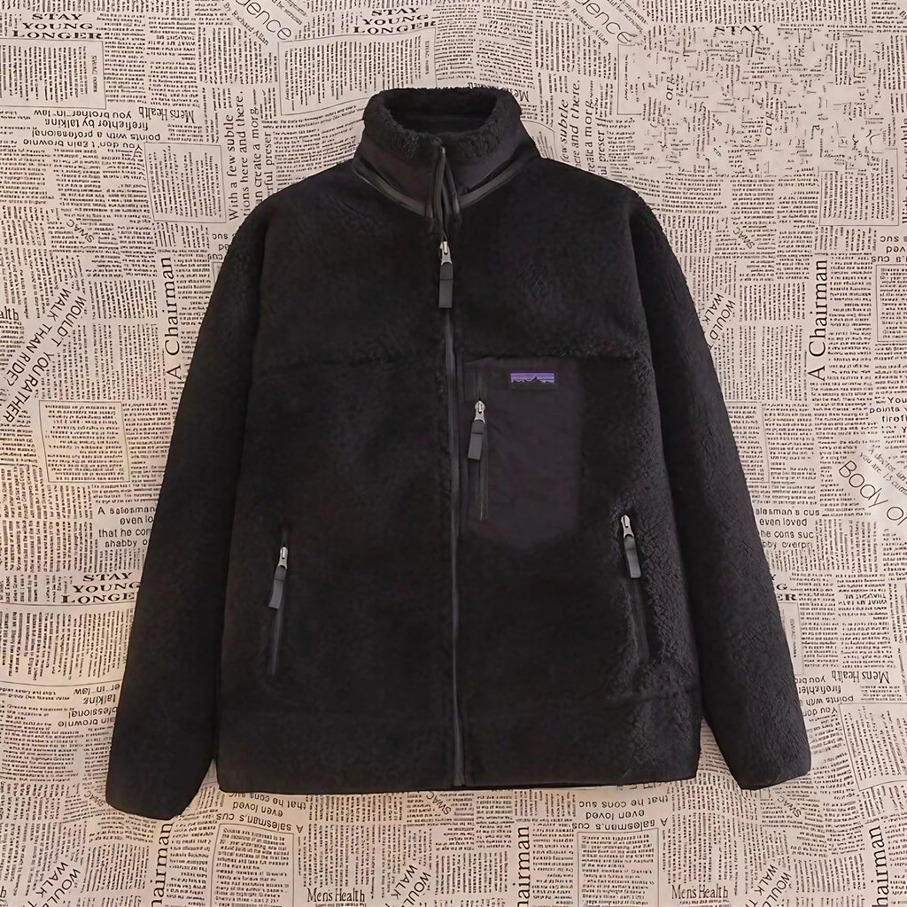Veste polaire homme à col montant zippé, quatre coloris, noir
