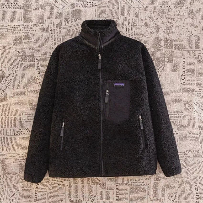 Veste polaire homme à col montant zippé, quatre coloris, noir
