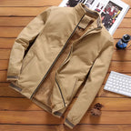Veste zippée homme à doublure molletonnée, du M au 5XL, kaki