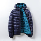 Veste matelassée légère mixte à capuche, pliable, huit coloris, bleu marine