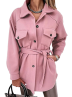 Veste de printemps femme à boutons dorés, coupe ajustée, rose