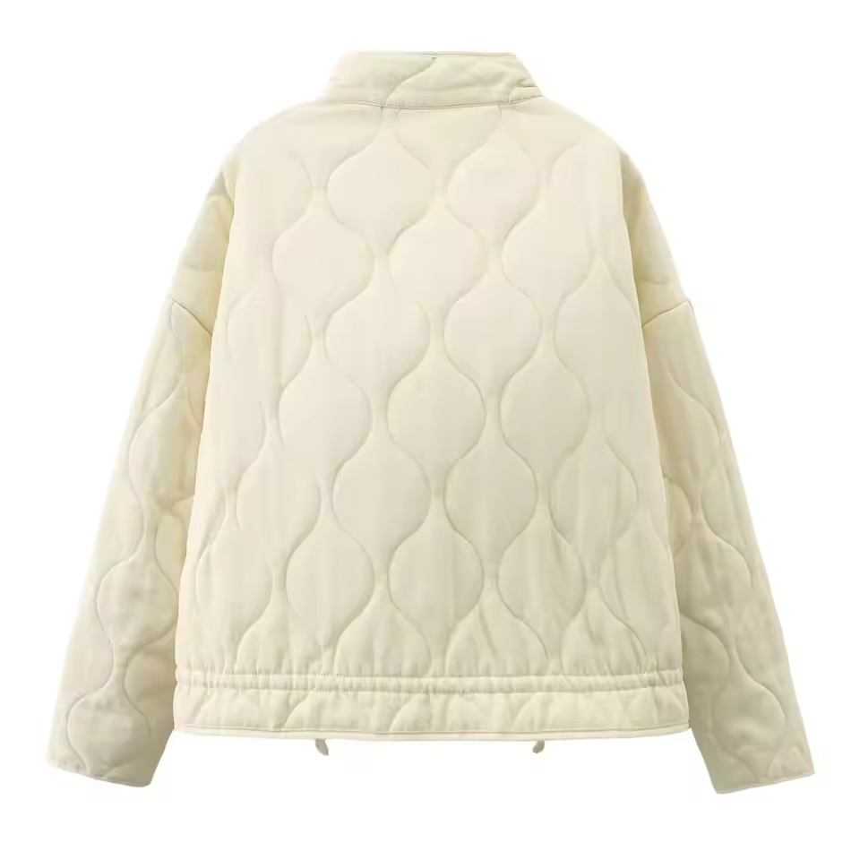 Doudoune femme légère à poches multiples, quatre coloris, jaune ivoire