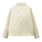 Doudoune femme légère à poches multiples, quatre coloris, jaune ivoire