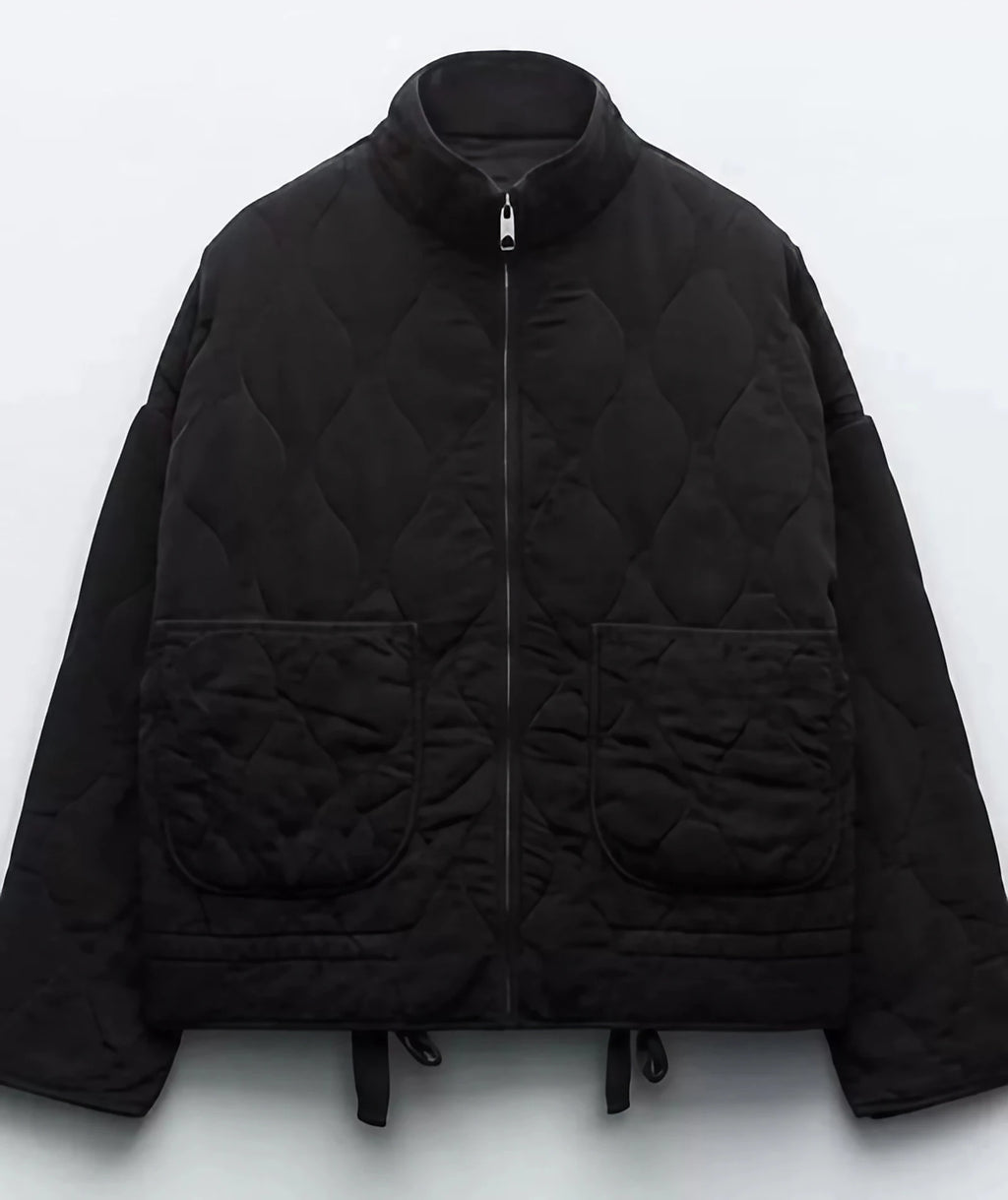 Doudoune femme légère à poches multiples, quatre coloris, noir
