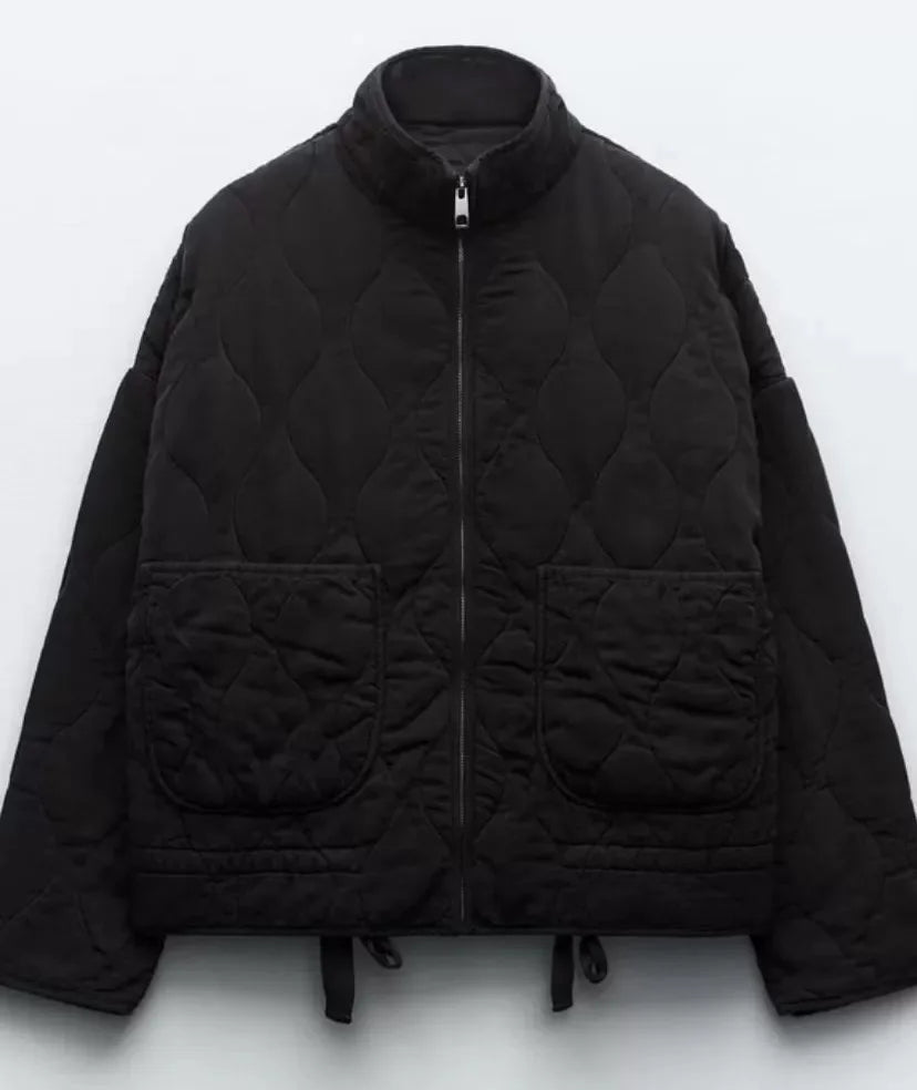 Doudoune femme légère à poches multiples, quatre coloris, noir