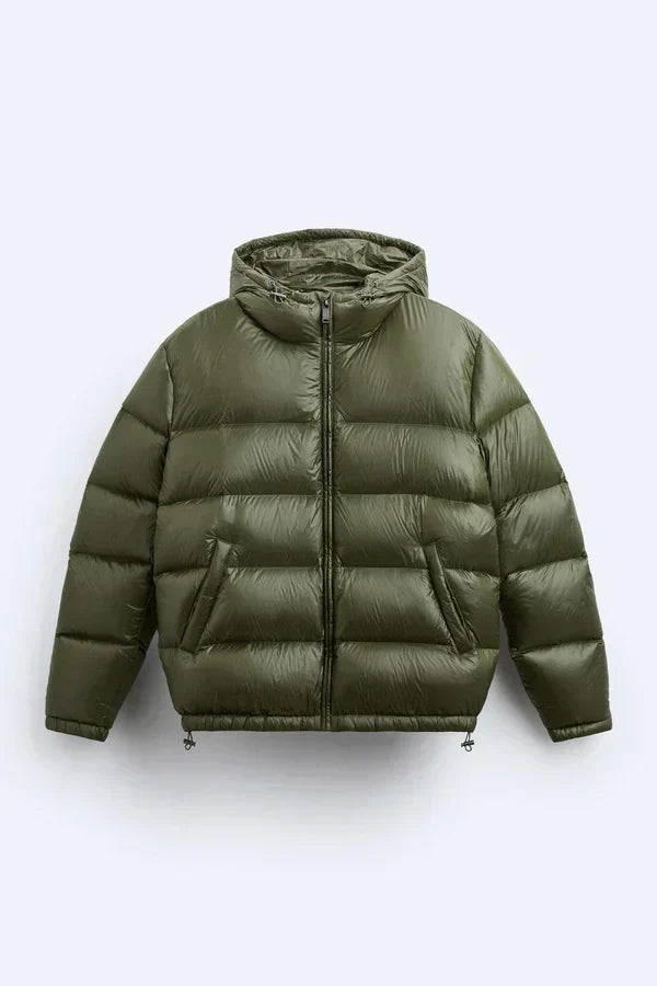Doudoune femme imperméable, coupe décontractée, noir ou vert, vert