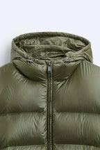 Doudoune femme imperméable, coupe décontractée, noir ou vert