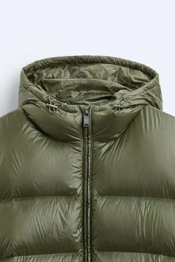 Doudoune femme imperméable, coupe décontractée, noir ou vert