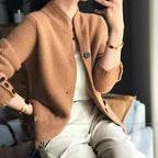 Veste-pull femme pour l'hiver, beige, marron ou gris, du S au 2XL, marron
