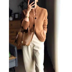 Veste-pull femme pour l'hiver, beige, marron ou gris, du S au 2XL
