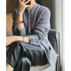 Veste-pull femme pour l'hiver, beige, marron ou gris, du S au 2XL