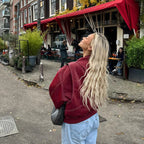 Veste rouge femme coupe oversize, pour l'automne