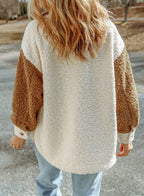 Veste sherpa femme boutonnée, deux poches poitrine, du S au 2XL