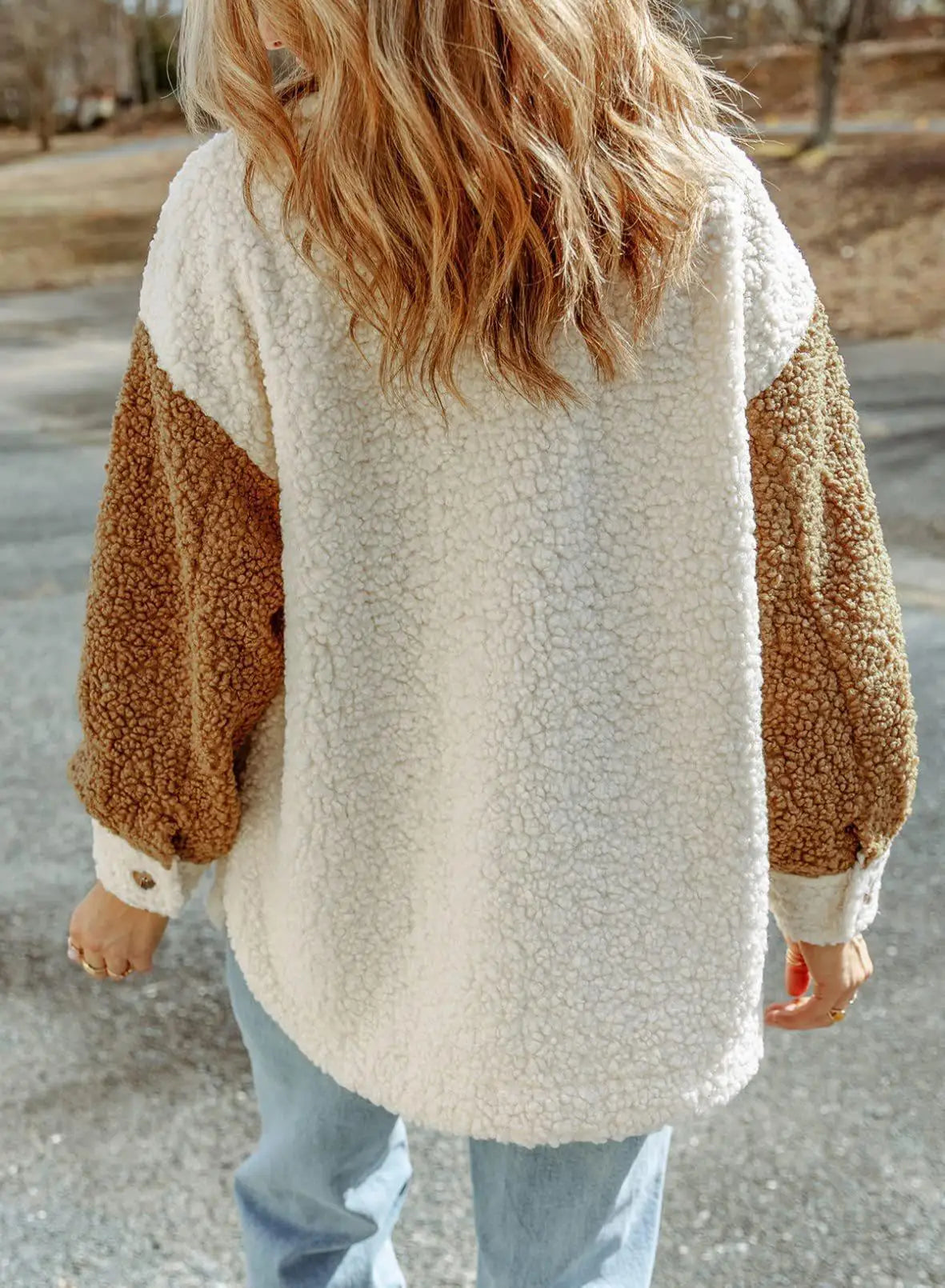 Veste sherpa femme boutonnée, deux poches poitrine, du S au 2XL