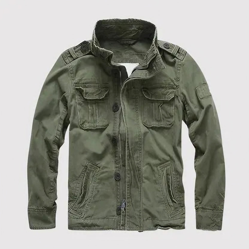 Veste homme mi-saison à manches longues et poches, cinq coloris, vert