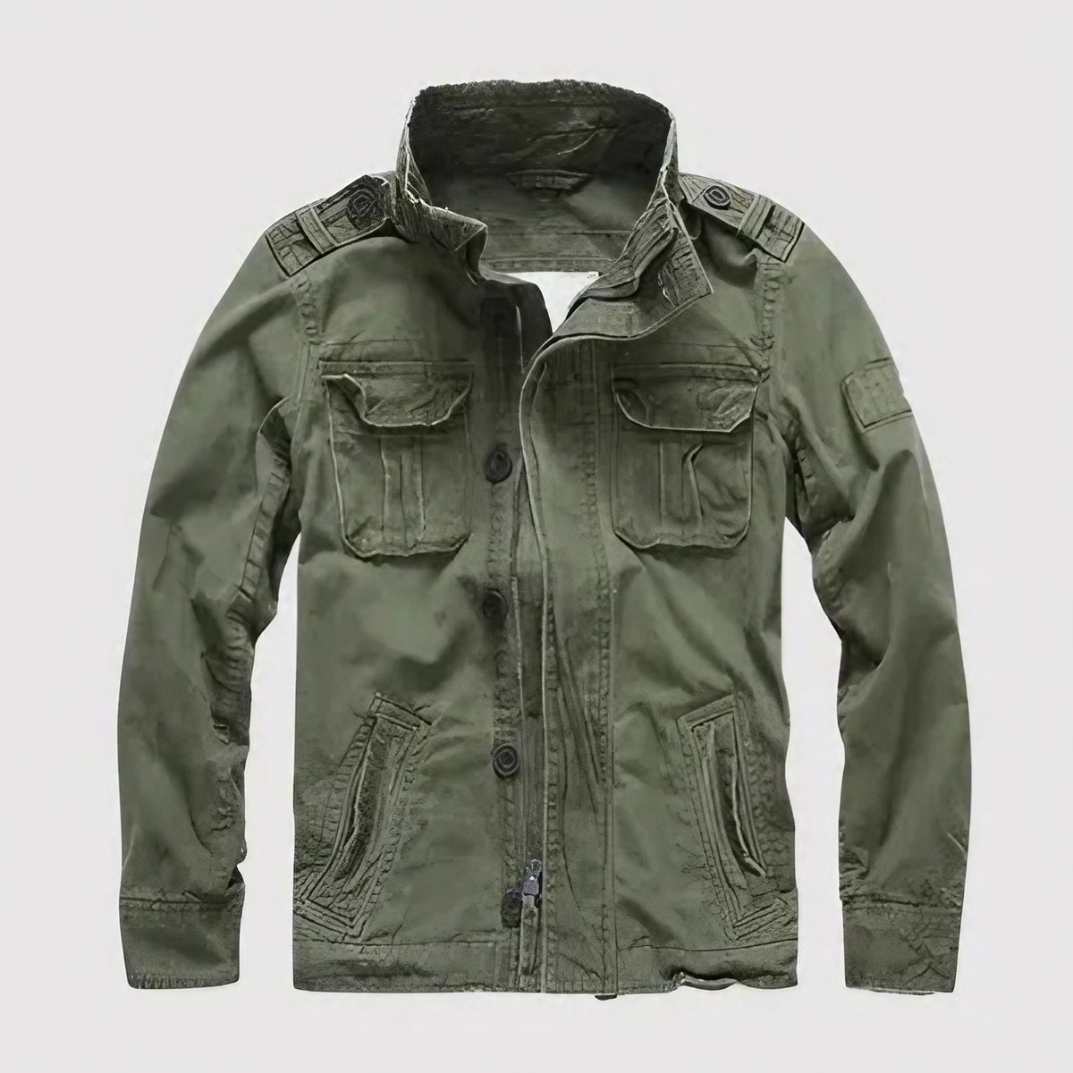 Veste homme mi-saison à manches longues et poches, cinq coloris, vert