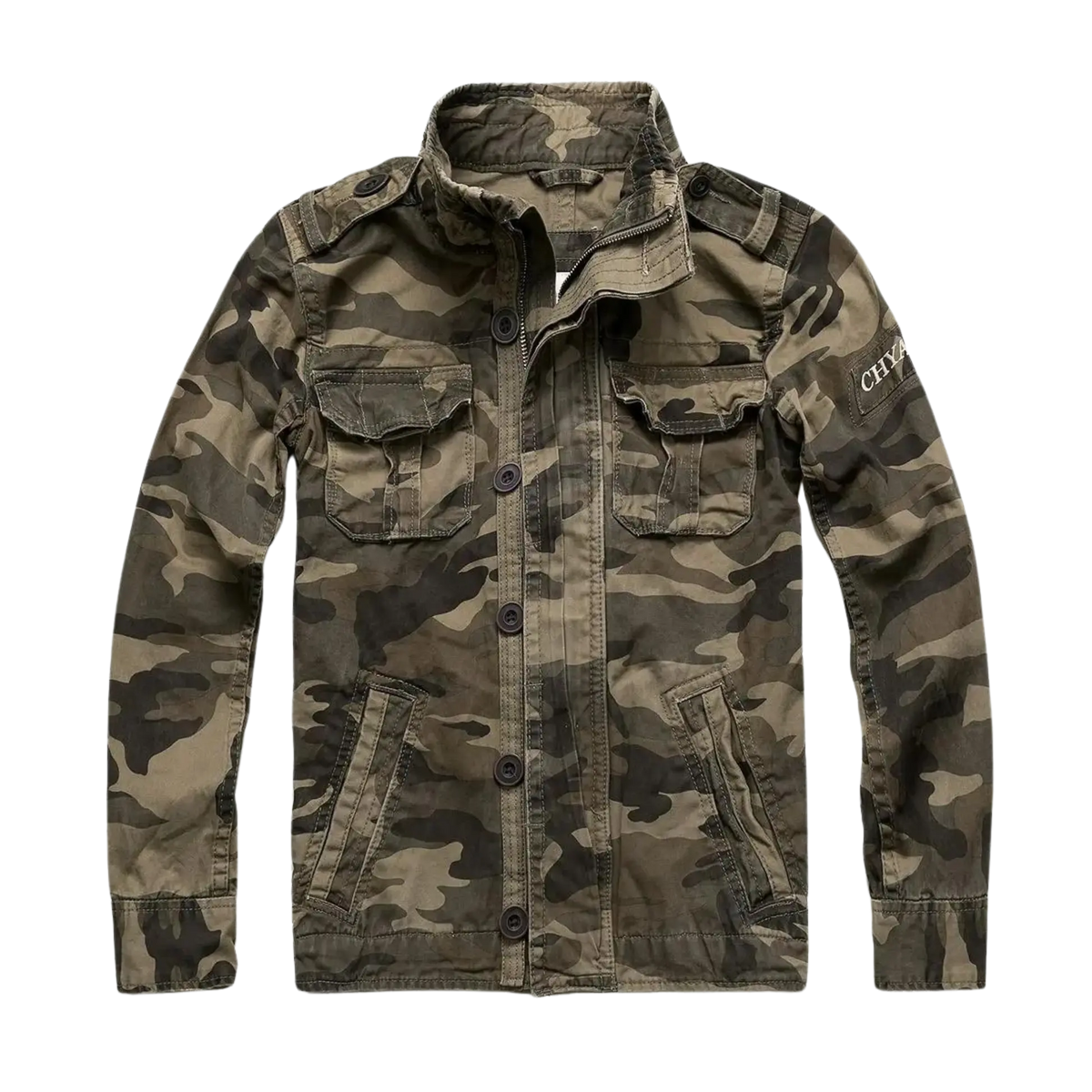 Veste homme mi-saison à manches longues et poches, cinq coloris, marron