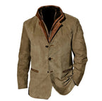 Veste homme vintage boutonnée à poches, doublée, cinq coloris, kaki