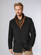 Veste homme vintage à col montant, cinq coloris, du S au 5XL, noir