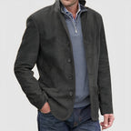 Veste homme vintage à col rabattu, du S au 3XL, noir