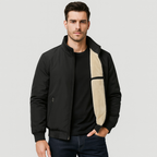 Veste zippée homme à intérieur chaud, poignets ajustés, noir