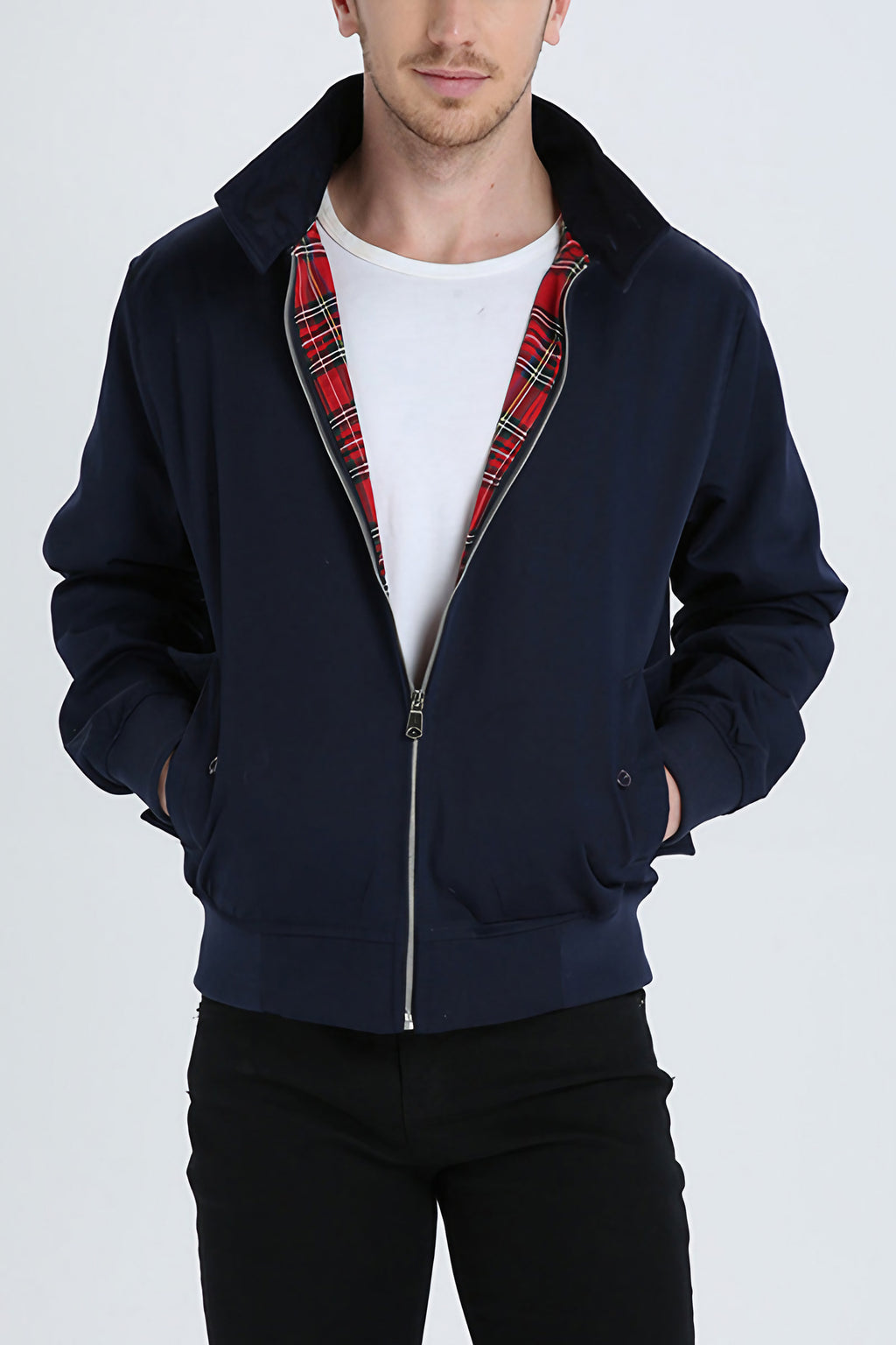 Veste zippée homme à poignets côtelés, huit coloris, S au 4XL, bleu foncé
