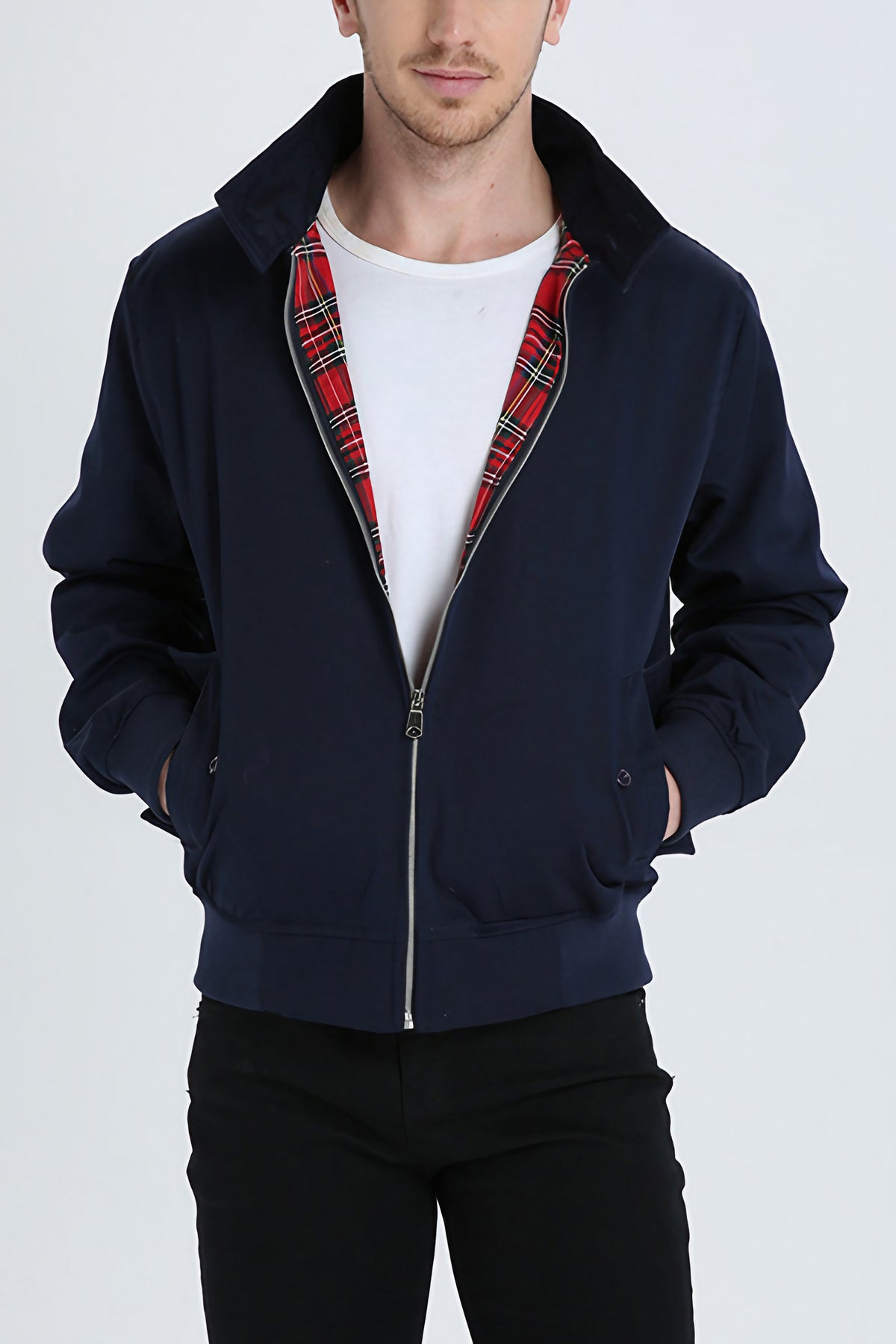 Veste zippée homme à poignets côtelés, huit coloris, S au 4XL, bleu foncé
