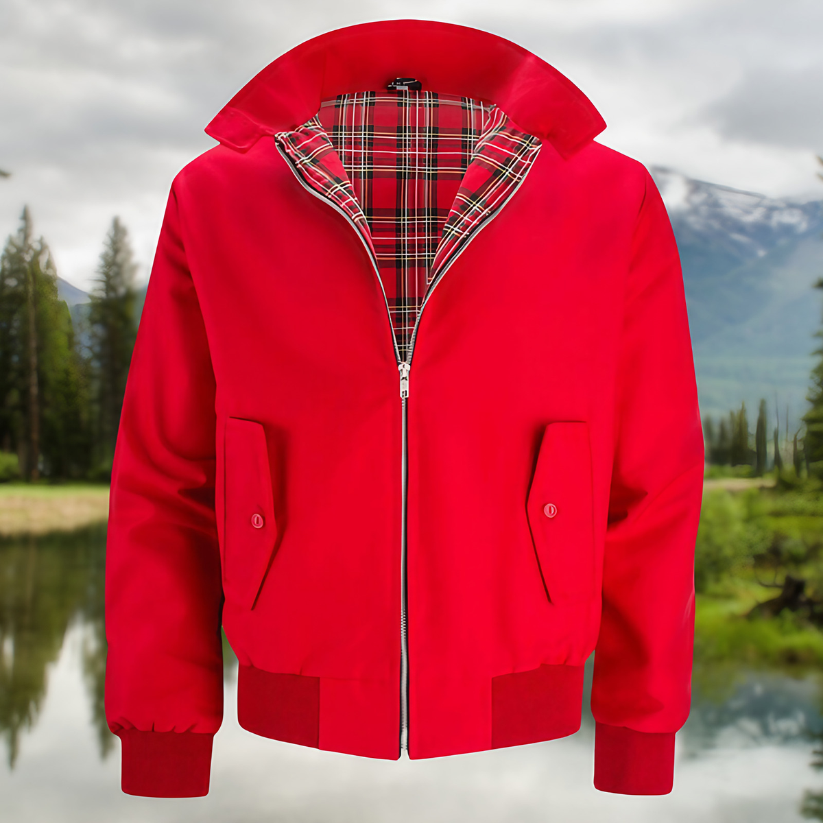 Veste zippée homme à poignets côtelés, huit coloris, S au 4XL, rouge