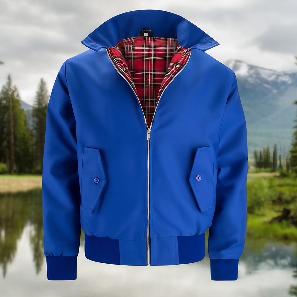 Veste zippée homme à poignets côtelés, huit coloris, S au 4XL, bleu roi