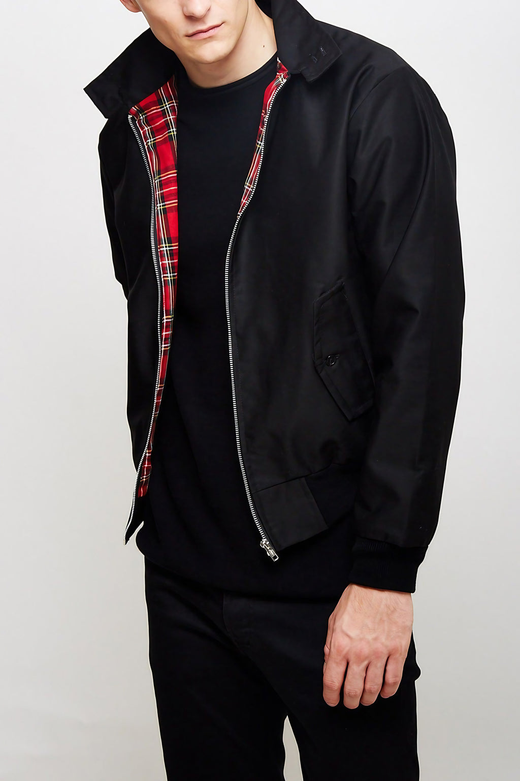 Veste zippée homme à poignets côtelés, huit coloris, S au 4XL, noir