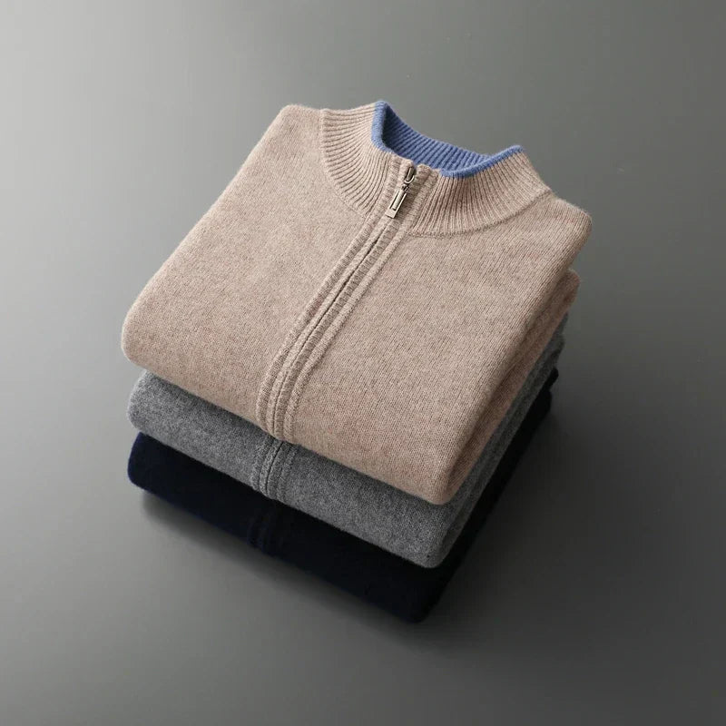 Veste zippée homme, kaki, gris ou bleu marine, du S au 2XL