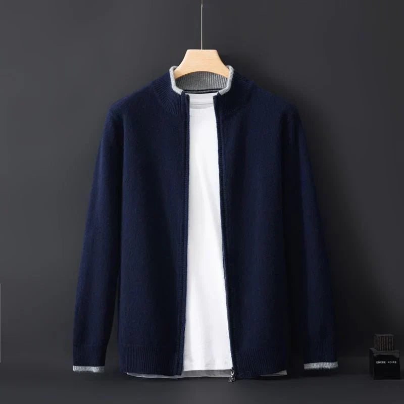 Veste zippée homme, kaki, gris ou bleu marine, du S au 2XL
