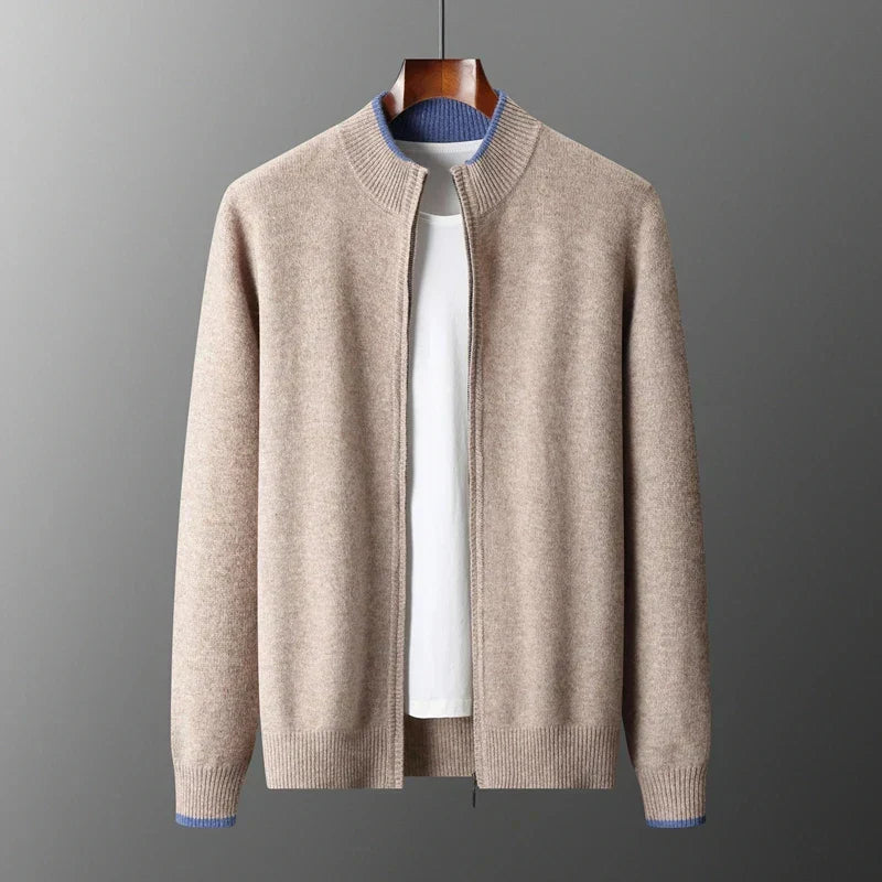 Veste zippée homme, kaki, gris ou bleu marine, du S au 2XL