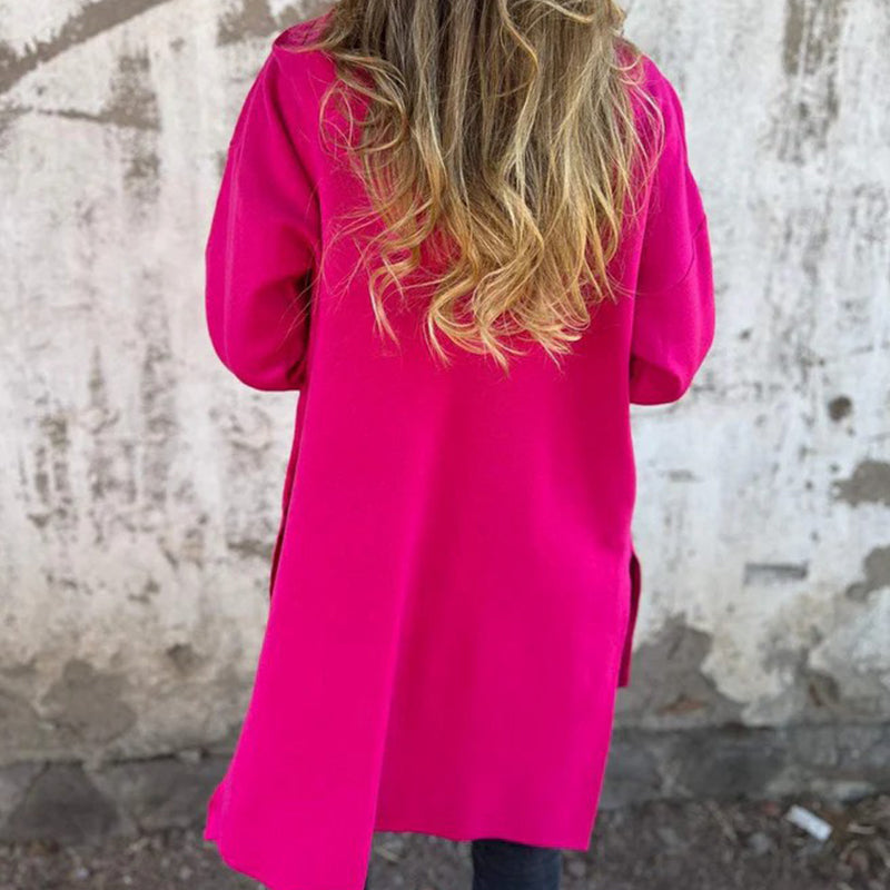 Veste zippée femme à col classique, manches longues, cinq coloris