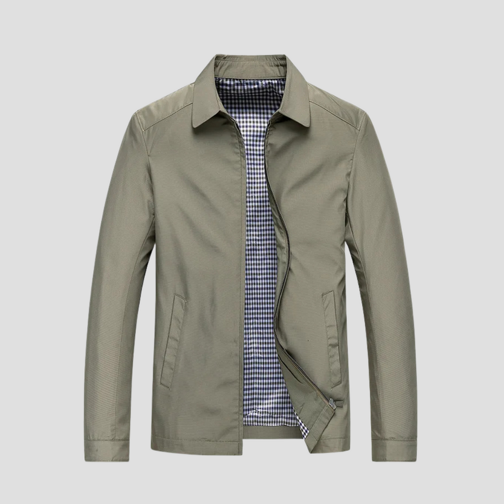 Veste imperméable homme zippée, doublure à carreaux