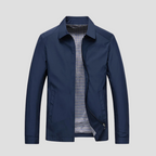 Veste imperméable homme zippée, doublure à carreaux, bleu marine