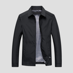 Veste imperméable homme zippée, doublure à carreaux, noir
