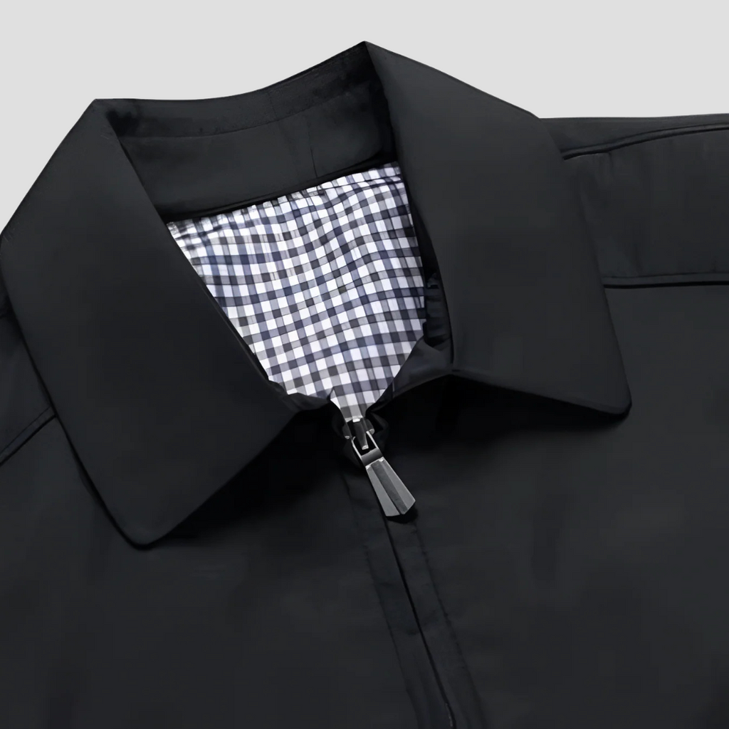Veste imperméable homme zippée, doublure à carreaux